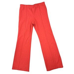 Vintage Handmade Polyester Pants Textured Stitched Crease Disco Red Women Size 4
